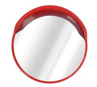 YUKERMARB Miroir de sécurité Convexe avec Surface Incassable en PC, Grand Angle 180°, Support Rotatif, pour Mât Extérieur et Intérieur, Rouge (45cm/17.7in)