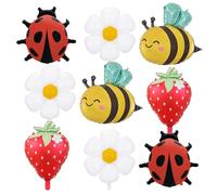 Yukiner Lot de 9 ballons pour premier anniversaire Motif coccinelle