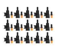 YUKOFE 15 Ensembles de connecteurs de Tuyau G1/2 Pouce Filetage Femelle Support d'adaptateur d'arrosage Rotatif pour Tuyau de Distribution 8/12 Kit d'irrigation en Plastique Durable