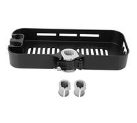 YUKOFE Support d'étagère de Rangement pour Poteau de Douche réglable avec Support de Pomme de Douche, Accessoire de Salle de Bain, Moderne, Simple, Noir Mat, ABS, Installation sans