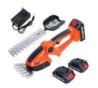 yulewiix Taille-haie électrique, Mini Taille-haie et cisaille à Gazon 2 en 1, Coupe-Herbe électrique portatif avec 2 Batteries Rechargeables et Chargeur pour Cour UE