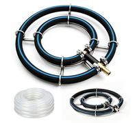 YuLiMirich Anneau aérateur de bassin, diamètre de 25 cm, anneau de ventilation 2 en 1, diamètre du tube 8 mm, aérateur de bassin avec tuyau φ9 mm, 5 m pour bassin de jardin, aquarium