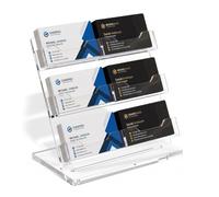 YuLiMirich Porte-cartes de visite, rangement pour cartes de visite, 3 étages et 6 compartiments, peut contenir 300 à 360 cartes de visite, pour stand d'exposition, comptoir de magasin et bureau
