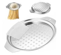 YuLiMirich Râpe à spätzle avec grattoir, passoire à spätzle et râpe à spätzle en acier inoxydable, appareil à pâtes allemand traditionnel pour spätzle fait maison, presse à spätzle en acier inoxydable