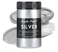 YULL 300 ml Peinture acrylique argent métallisée | imperméable et opaque pour métal, bois, verre, céramique, toile et pierre