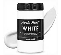 YULL Peinture acrylique blanche mat - 300 ml Peinture blanche imperméable et opaque pour métal, bois, verre, céramique, toile, pierre, tissu et cuir