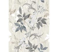 Yullpaper Papier Peint Adhesif Mural Fleuri Vintage Film Rouleau Adhesif Decoratif Motif Floral Pour Meuble Papier Peint Autocollant Chambre Salon Papiers Peints Feuillage et Fleurs Beige 44,5 x 300cm
