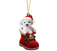 Yulokdwi Décorations de Noël Plat en Acrylique - Pendentif de Noël en Acrylique - Suspension Festive 2D pour Cheminée Fenêtre Escalier Voiture