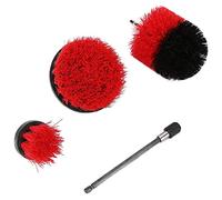 Yumili 1/4 Pouce Brosse de perceuse, brosses de Nettoyage Ensemble, 4 Pack Kit de brosses d'épurateur de Puissance Longue Puissance étendue pour Le Nettoyage, idéal pour Le Tapis (Rouge)