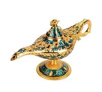 YUMILI Aladdin Lampe magique Aladdin en métal, gravure Aladdin, lampe magique 3D, lampe décorative porte-encens, idée cadeau, lampe décorative en métal, (Phnom Penh Blue)