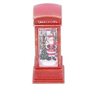 YUMILI Cabine Téléphonique De Noël, Lanterne Boule à Neige, Lanterne De Noël avec Paillettes Tourbillonnantes, Décoration D'intérieur, Lanternes De Table pour Décoration De Noël, Cadeau(Le père Noël)