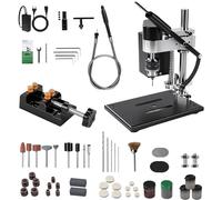 YUMILI Mini Perceuse à Colonne, 200W Perceuse d'Établi, 7 Vitesses Réglables, Réglage Hauteur 50mm, Mandrin Perçage 0,6-6 mm, Course Perçage 50 mm, Moteur 775 pour Métal, Bois, Acrylique, Aluminium