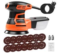 YUMILI Ponceuse Excentrique 350 W, Ponceuse Orbitale Aléatoire, 6 Vitesses 6000-13000 tr/min, Ponceuse Bois avec Collecte de Poussière, 14Pcs Disque Abrasif 125mm pour le Polissage du Ponçage du Bois