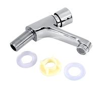 YUMILI Robinet Temporisé - Salle de Bains Poussoir Temporisé Publique de Cuisine Chromée Robinet D'Évier de Lavabo à Économie d'eau et Économie de Temps, Durable