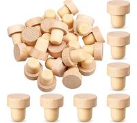 YUMIN Bouchons de Bouteille de Vin 24 Pc Bouchons de Liège en T en Bois et Caoutchouc Réutilisables