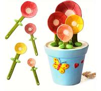YumiPLUS Cuillères à motifs de fleurs mignonnes pour la pâtisserie, avec graduations en forme de pétale, Lot de 1