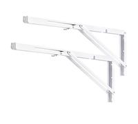 YUMORE Support d' Étagère Pliable 550mm Équerre Pliante Robustes Blanc | Équerres Étagères Console Rabattable Supports de Table Flottants Equerre Pliable pour établi, Charge Max 150kg, 2 Pcs