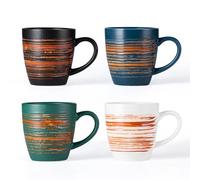 YUN TAO Lot de 4 grands mugs à café de 473 ml, tasses en céramique avec grande poignée pour latte, chocolat chaud et thé, idéaux pour la maison et le bureau