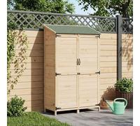 YunCangg Abri de jardin en épicéa massif naturel 106,5 x 56 x 176 cm avec toit asphalte imperméable et porte de ventilation, verrouillable, résistant aux intempéries, idéal pour outils, vélo, tondeuse
