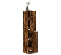 YunCangg Armoire à pharmacie en chêne fumé - 30 x 41 x 174,5 cm - Avec 4 tiroirs de rangement - Commode d'appoint pour salon, bureau, cuisine, couloir, ordre et étagère