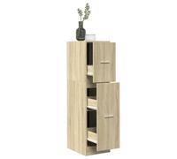 YunCangg Armoire à pharmacie en chêne Sonoma 30 x 41 x 118 cm avec 3 tiroirs, commode de rangement pour salon, bureau, cuisine, couloir avec armoire robuste, casier et compartiment de rangement