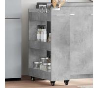 YunCangg Armoire à roulettes Gris béton 60 x 22 x 79 cm Buffet avec espace de rangement et tiroir Rangement polyvalent pour salon, bureau, couloir, cuisine et salle de bain
