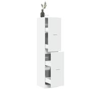 YunCangg Armoire d'apothicaire en bois blanc 40 x 41 x 174,5 cm avec 4 tiroirs d'espace de rangement et tiroir d'armoire pour salon, cuisine, bureau, polyvalente comme commode avec design buffet