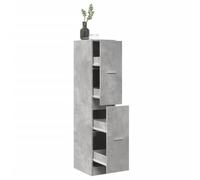 YunCangg Armoire d'apothicaire en bois gris béton 30 x 41 x 144,5 cm avec 4 tiroirs, meuble de rangement pour salon, bureau, cuisine, couloir, armoire d'appoint polyvalente avec tiroir d'armoire et
