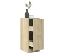 YunCangg Armoire d'apothicaire en chêne Sonoma - 30 x 41 x 77,5 cm - Avec 2 tiroirs et espace de rangement - Meuble d'appoint polyvalent pour bureau, salon, cuisine, couloir, entrée et ordre