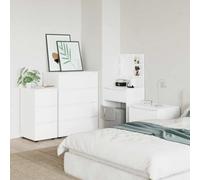 YunCangg Armoire de rangement blanche en bois 40 x 48 x 81 cm avec 3 tiroirs de rangement Buffet commode pour salon, chambre à coucher, bureau, couloir, cuisine