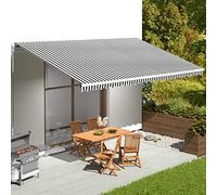 YunCangg Auvent anthracite et blanc 6 x 3,5 m en polyester résistant aux UV avec revêtement hydrofuge, coupe-vent pour terrasse, jardin, balcon comme protection solaire et brise-vue