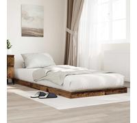 YunCangg Cadre de lit en bois recyclé 90 x 190 cm avec sommier à lattes, cadre de lit futon moderne pour matelas simple, peu encombrant sous lit loft, cadre de lit robuste pour chambre à coucher