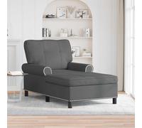 YunCangg Chaise longue gris foncé avec coussin 91 x 157 x 91 cm en tissu avec accoudoirs et dossier pour salon, chambre à coucher, chaise longue relaxante pour se détendre et lire