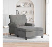 YunCangg Chaise longue gris foncé avec coussin 91 x 157 x 91 cm en velours pour salon, chambre à coucher, chaise longue relaxante avec accoudoirs et dossier pour se détendre et lire