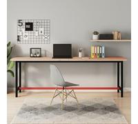 YunCangg Établi en bois de hêtre massif avec structure en métal - 220 x 55 x 81,5 cm - Table de travail stable pour atelier et salle de loisirs avec grande étagère et rangement d'outils pour bricolage