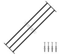 YunCangg Grille de fenêtre en acier revêtu par pulvérisation - 174 x 45 cm - Noir - Réglable en largeur - Pour fenêtres de cave et fenêtres de toit - Résistant aux intempéries - Avec kit de montage