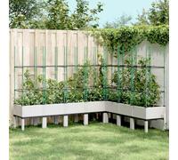 YunCangg Jardinière avec treillis blanc - 200 x 160 x 142,5 cm - En polypropylène - Grand pot de fleurs avec drainage et irrigation - Idéal pour jardin, balcon, terrasse, parterre surélevée et culture