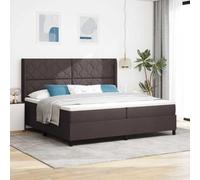 YunCangg Lit à sommier tapissier avec matelas et tête de lit réglable, marron foncé, 200 x 200 cm, en tissu, cadre en bois, sommier à lattes, lit double stable, confort de chambre à coucher