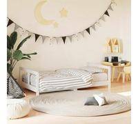 YunCangg Lit pour enfant blanc 80 x 160 cm en pin massif avec sommier à lattes, cadre de lit stable pour chambre d'enfant, espace de couchage avec entrée et sortie faciles