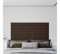 YunCangg Lot de 12 têtes de lit murales en cuir synthétique marron 60 x 15 cm rectangulaires avec cadre en bois solide Montage mural pour chambre à coucher, lit double, lit simple, design moderne