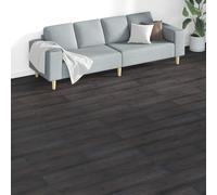 YunCangg Lot de 18 planches de sol en PVC - Gris foncé - 5,26 m² - Auto-adhésif - Pose facile - Antidérapant - Idéal pour le salon, la cuisine, le couloir et la rénovation