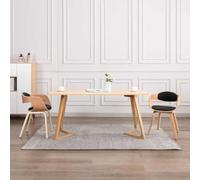 YunCangg Lot de 2 chaises de salle à manger en bois de buyer avec revêtement en cuir synthétique, ergonomiques, rembourrées, 49 x 51,5 x 71,5 cm, noir, cadre robuste, idéal pour cuisine, salon, bureau