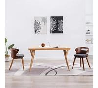 YunCangg Lot de 2 chaises de salle à manger en bois de buyer gris foncé et tissu rembourrés avec dossier ergonomique et cadre en bois solide pour cuisine, salon, salle à manger, moderne et confortable
