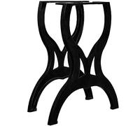 YunCangg Lot de 2 pieds de table à manger en forme de X en fonte massive, 69 x 71 cm, pieds de meubles pour cadre de table à faire soi-même, réglables en hauteur, robustes pour table à manger, table