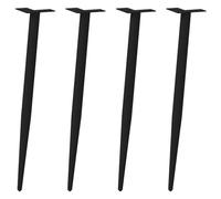 YunCangg Lot de 4 pieds de table coniques en acier revêtu par pulvérisation - Noir - 72-73 cm de hauteur - Avec pieds de nivellement réglables - Pour cadre de table, armoire, table à manger, table