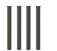 YunCangg Lot de 4 pieds de table de bar anthracite 110-112 cm en acier revêtu par pulvérisation avec pieds de nivellement réglables, cadre de table stable pour table mange, table basse, armoire