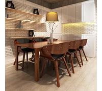 YunCangg Lot de 6 chaises de salle à manger en cuir synthétique marron avec accoudoirs, rembourrées ergonomiques, structure en bois et métal, lavables, modernes scandinaves, confortables, pour cuisine