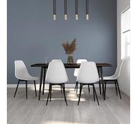 YunCangg Lot de 6 chaises de salle à manger en polypropylène blanc avec structure en métal, dossier ergonomique, empilables, faciles d'entretien, modernes, pour cuisine et salle à manger, hauteur