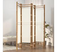 YunCangg Paravent en bambou et toile - 160 x 180 cm - Pliable - Paravent brise-vue - Paravent pour salon, chambre à coucher, bureau - Design naturel et utilisation flexible