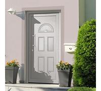 YunCangg Porte d'entrée blanche 98 x 208 cm avec cadre en PVC et noyau sandwich, serrure à 5 points, vitrage isolé, seuil en aluminium